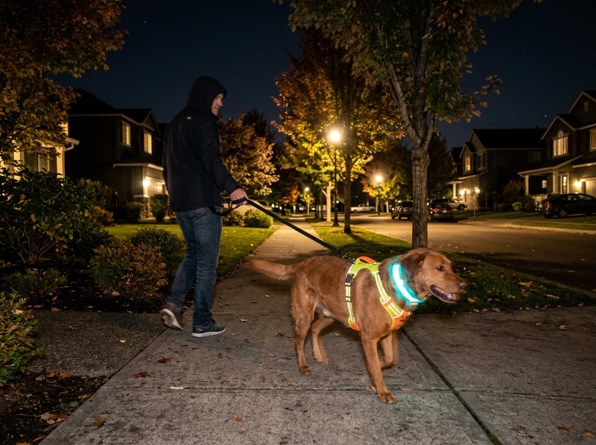 Walking Your Dog at Night: Reflective Gear vs. LED, and When You Need Both