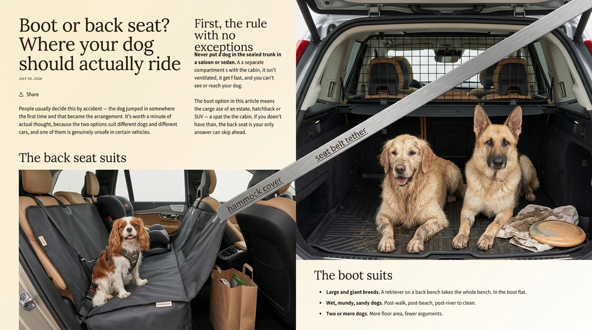 Boot or back seat? Where your dog should actually ride