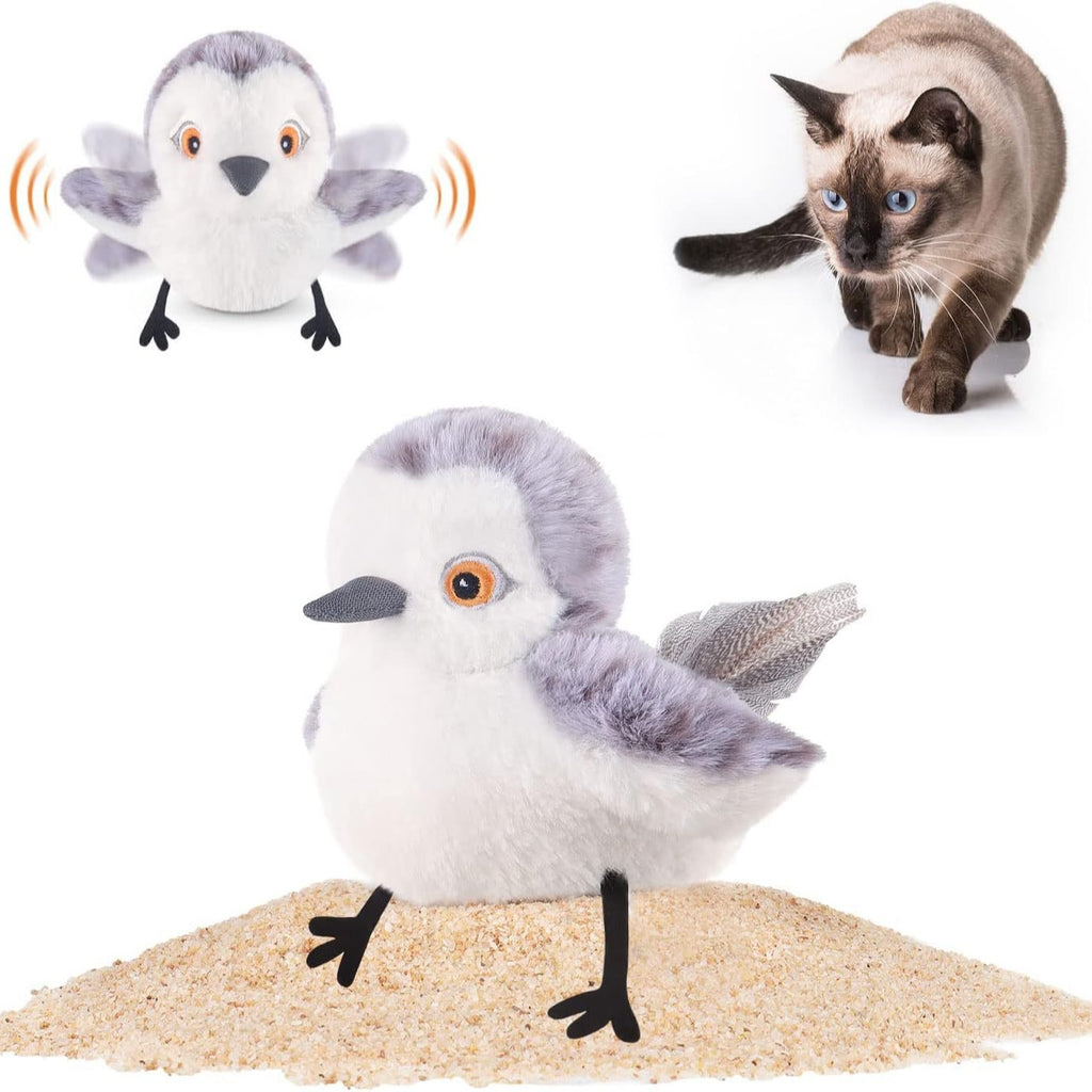 Touch-Activated Flapping Bird Cat Toy with Catnip