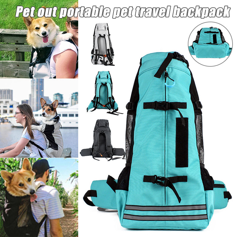 Expandable pet backpack carrier with breathable mesh panels