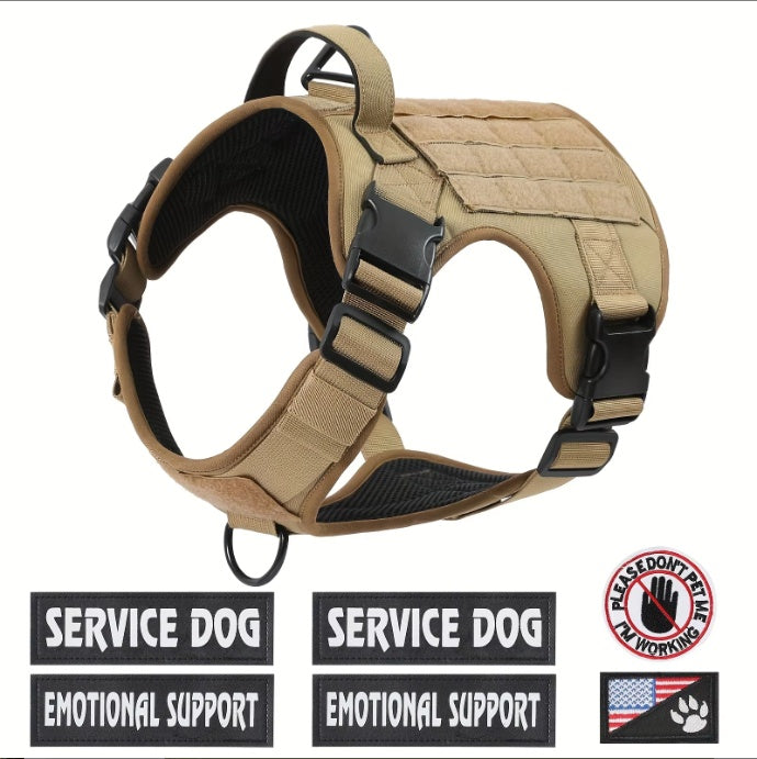 Tactical dog harness in grey camo