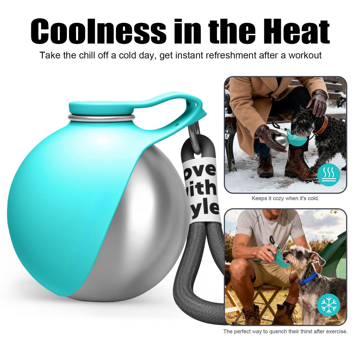 Stainless steel dog water bottle - product image 7