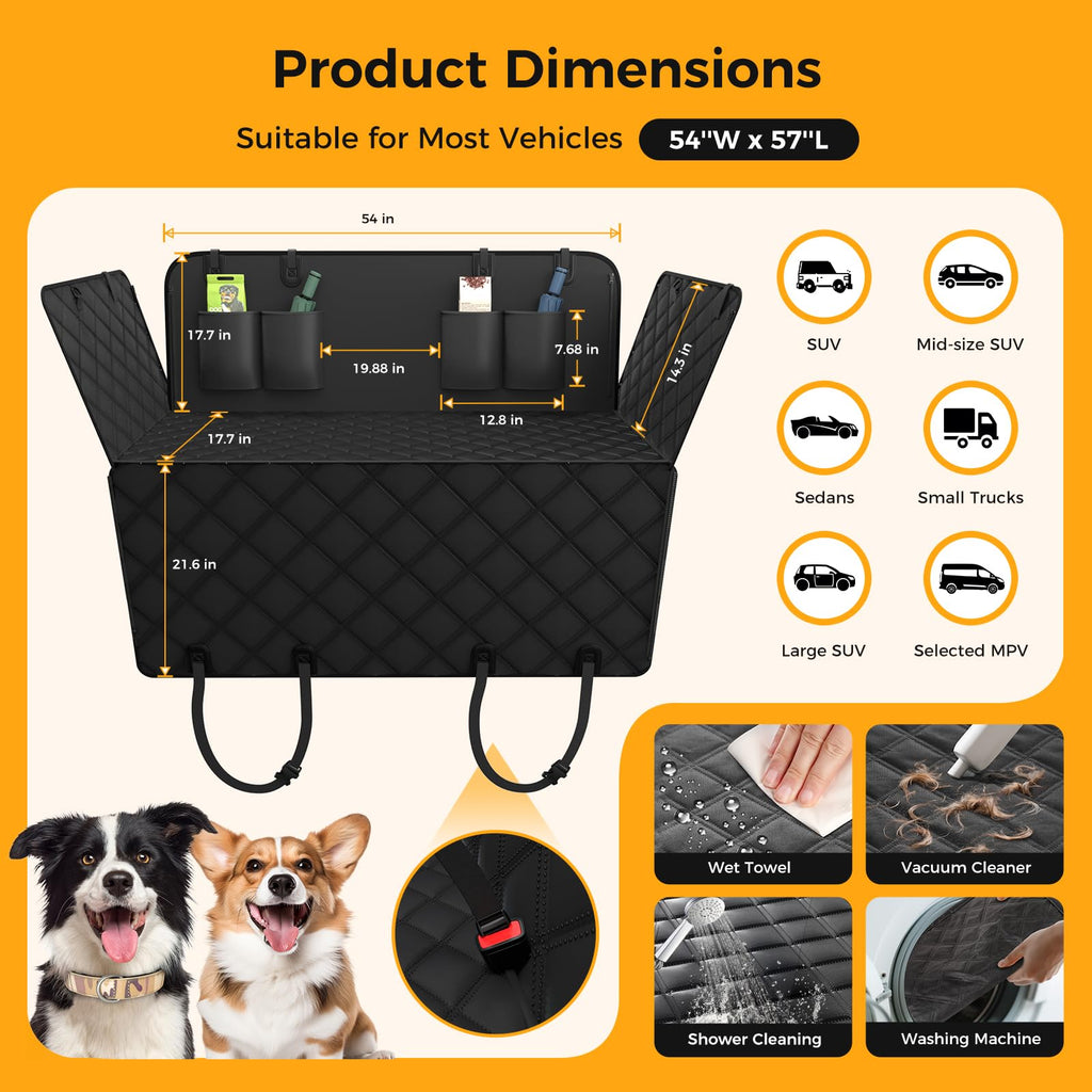 Waterproof dog back seat hammock, Classic - product image 6