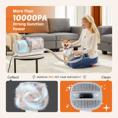 Cordless Pet Grooming Vacuum with 5 Tool Heads (2.5L)