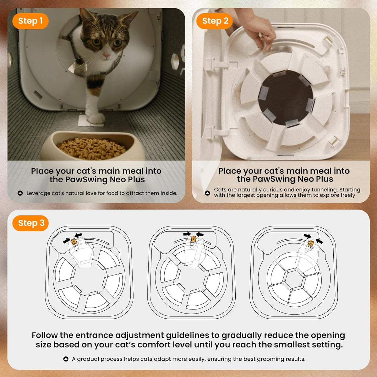 Cat Self-Grooming Box with 360° Fur Collector