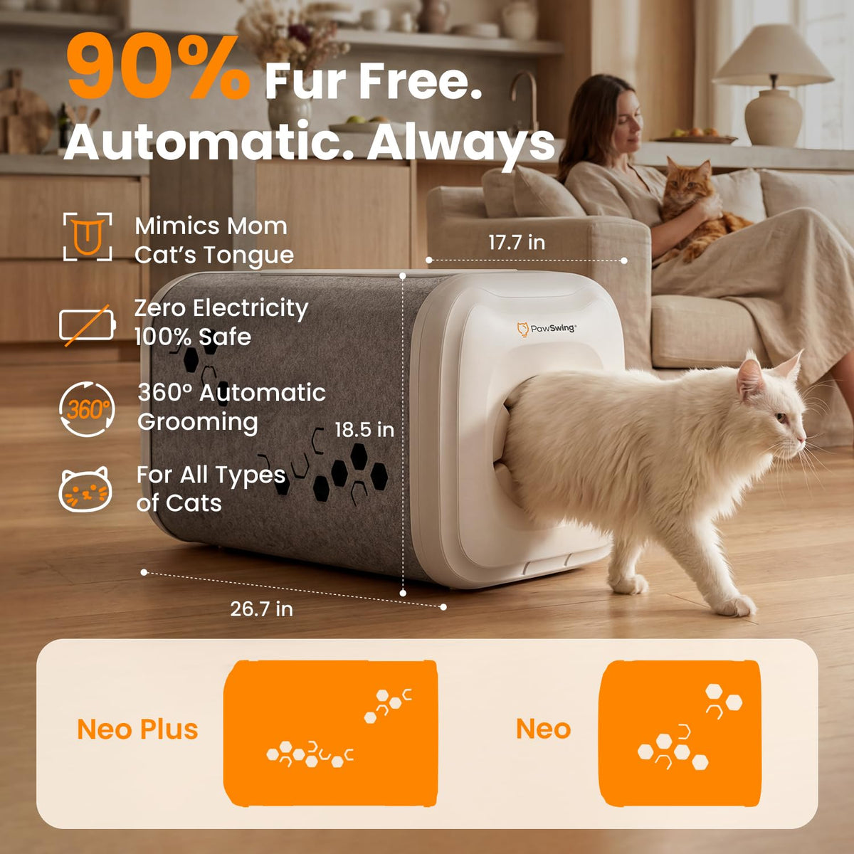 Cat Self-Grooming Box with 360° Fur Collector