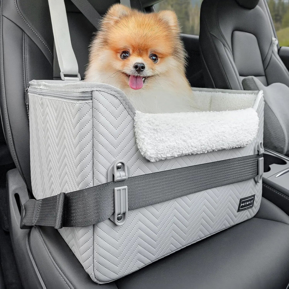 Foldable Small Dog Booster Car Seat with Tether