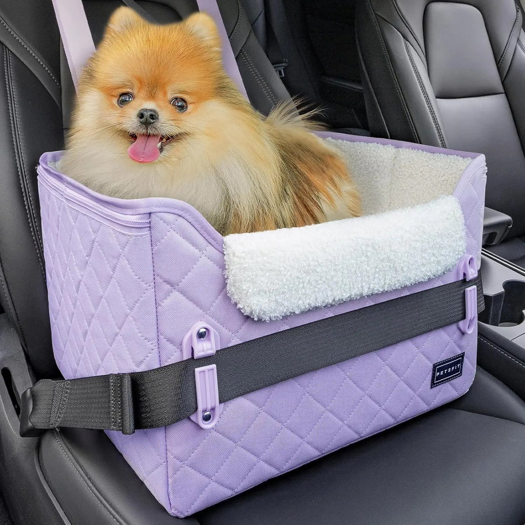 Foldable Small Dog Booster Car Seat with Tether