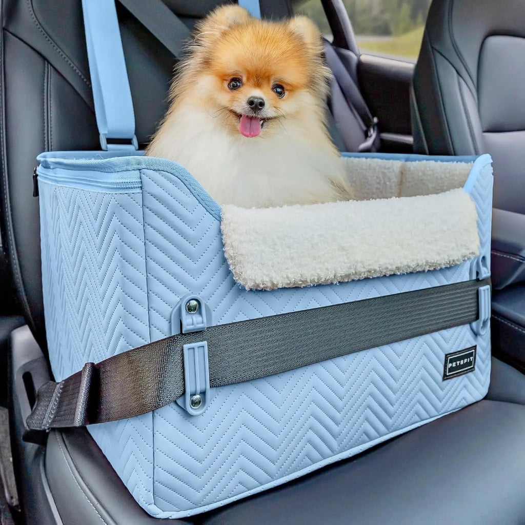 Foldable Small Dog Booster Car Seat with Tether