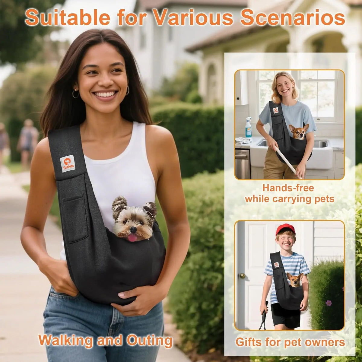 Small Dog & Cat Sling Carrier (3–10 lb)