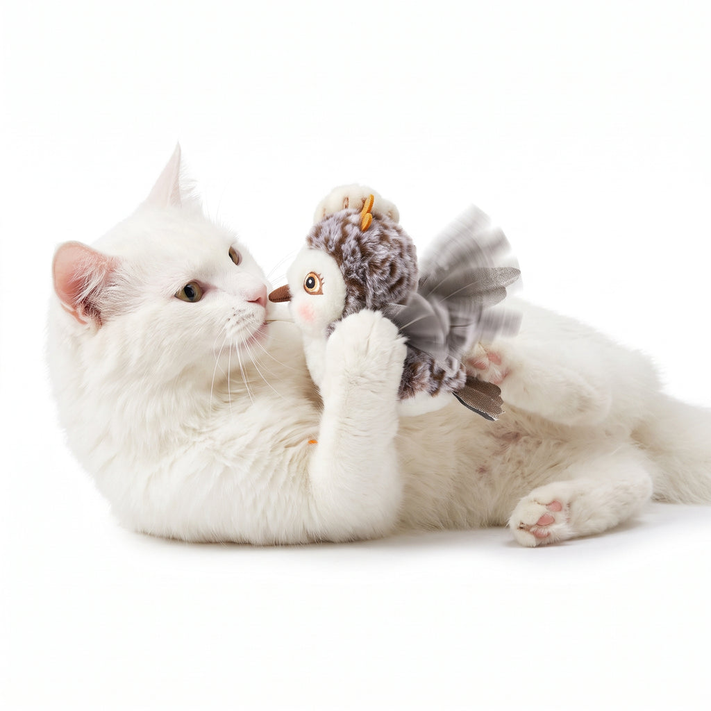 Touch-Activated Flapping Bird Cat Toy with Catnip