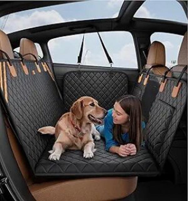 Hard-base dog back seat hammock rated to 400 lb