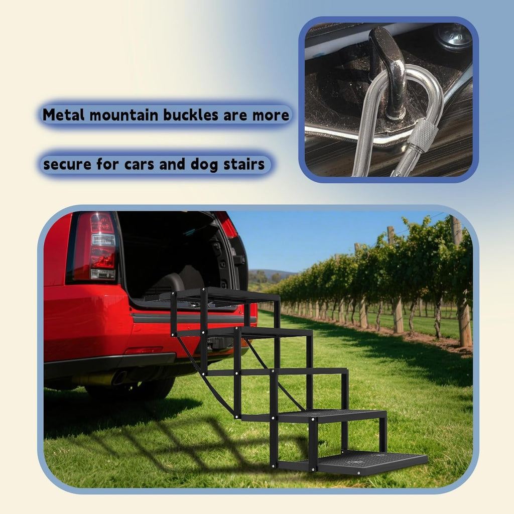 Foldable 5-Step Dog Stairs for Car (Up to 220 lb)