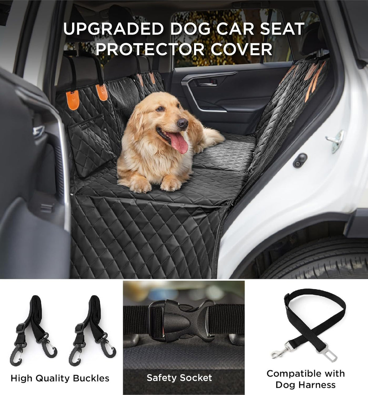 Hard-base dog back seat hammock - product image 9