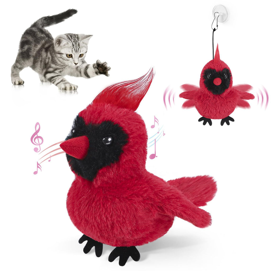 Touch-Activated Flapping Bird Cat Toy with Catnip
