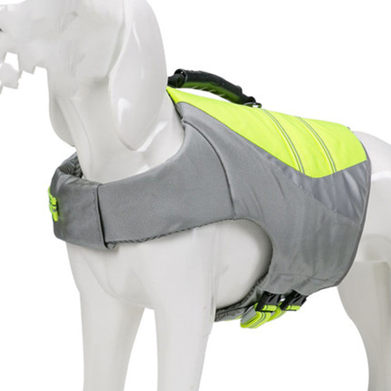 Reflective dog life jacket with lifting handle