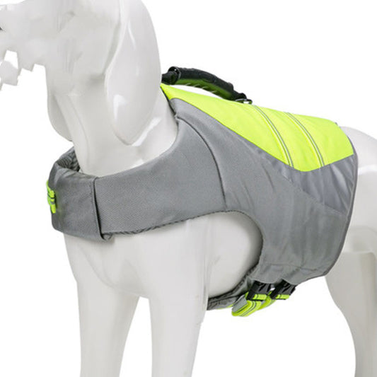 Reflective dog life jacket with lifting handle